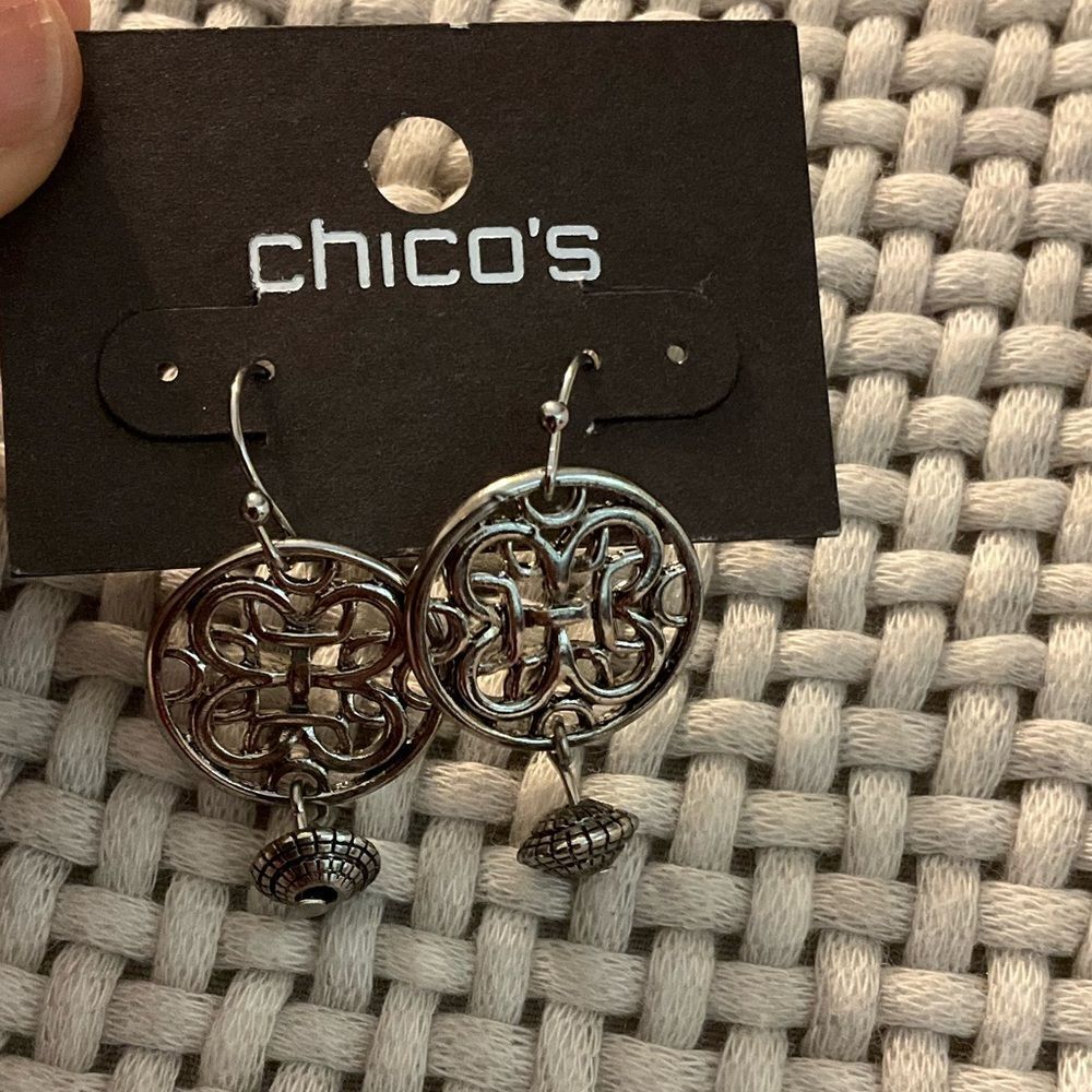 0066-Chico's‎ Intricate Silver Earrings